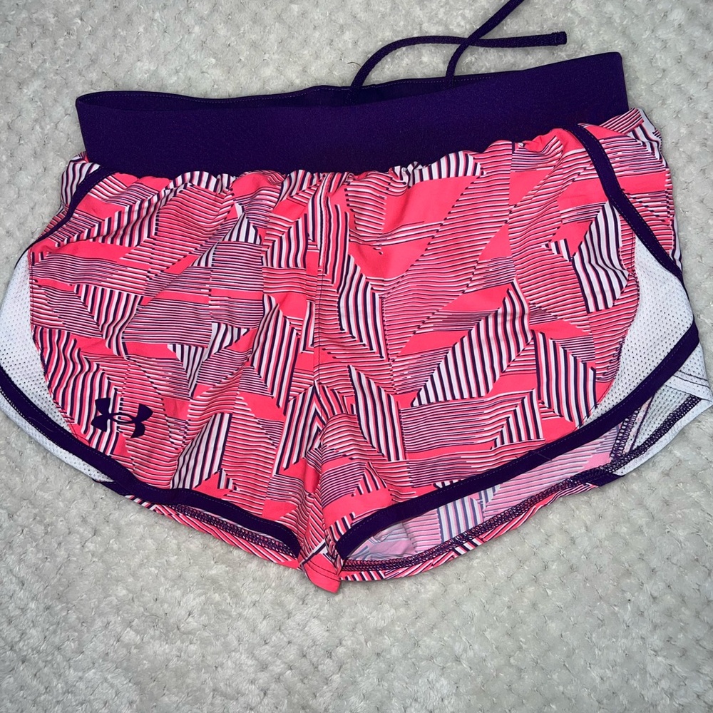 Under Armour Kids Geometric Pink Athletic Shorts YM